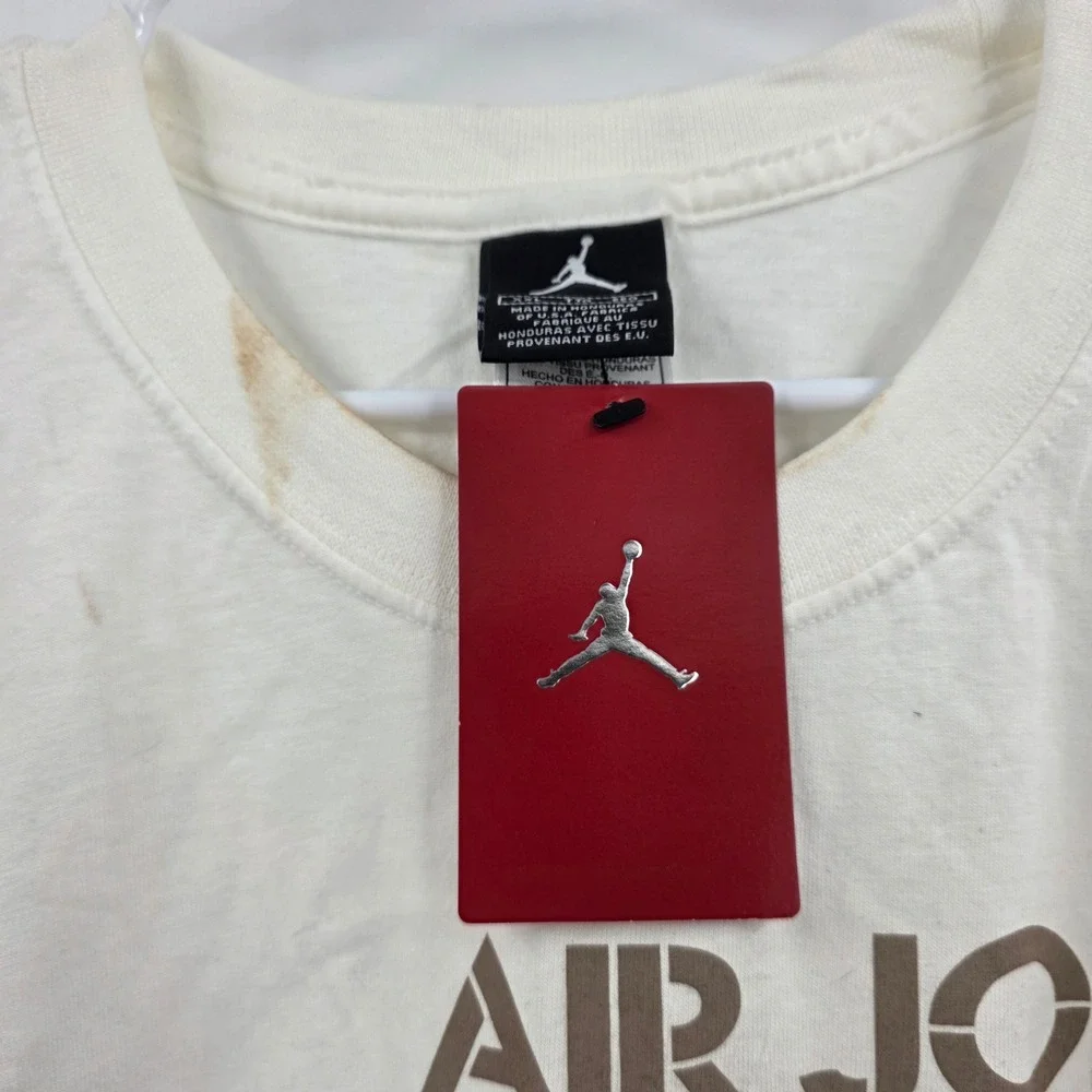 VINTAGE 90S RARE NIKE AIR JORDAN SHIRT MENS 2XL XXL SNEAKER BLUE DEADSTOCK *READ
